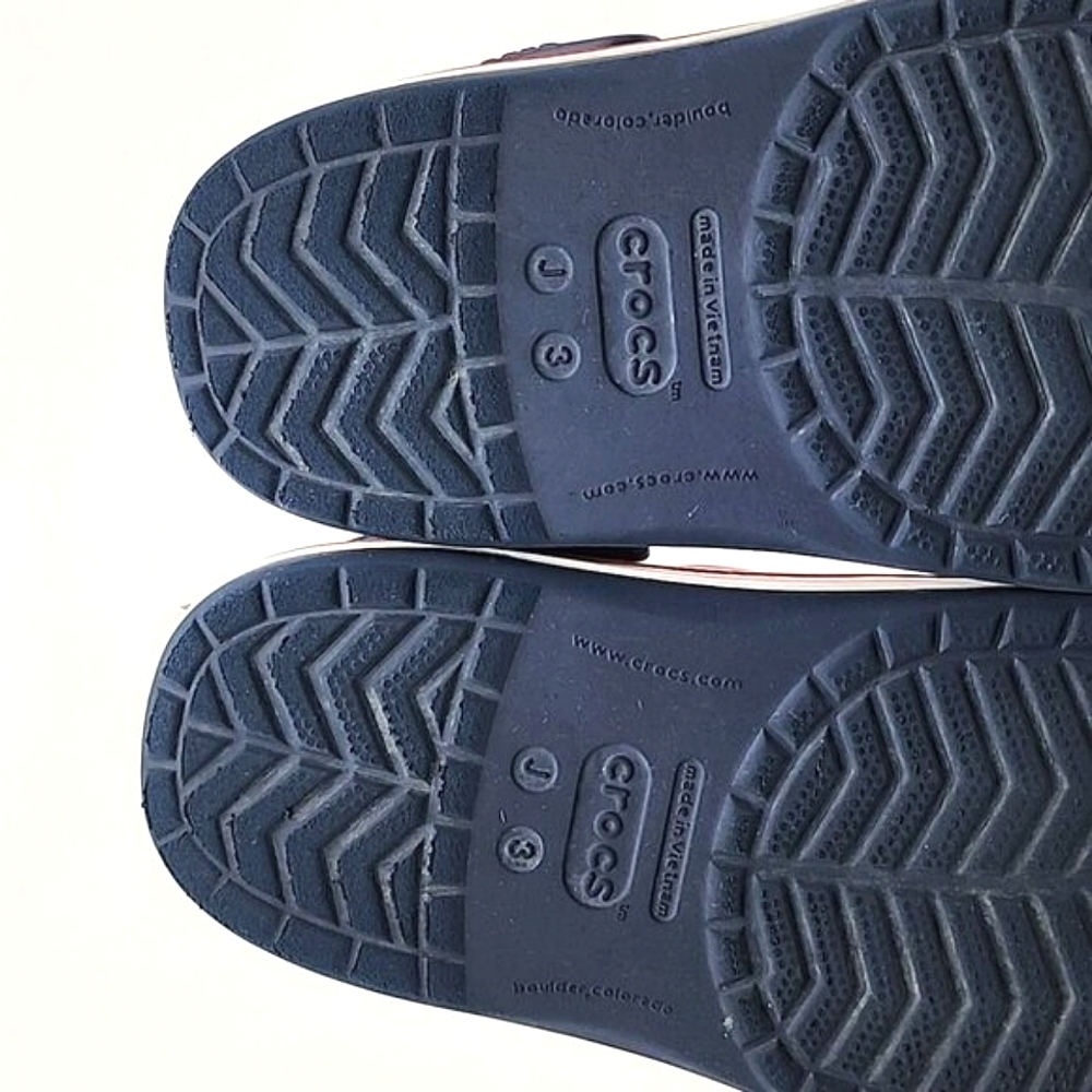 CROCS Unisex Juniors Clog Navy Sports Sandals Dark Blue Red Size 3 - Picture 11 of 16
